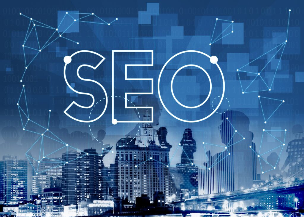 Digital workspace of a leading SEO company in Chennai showing keyword research, analytics reports, and ranking improvements on screen